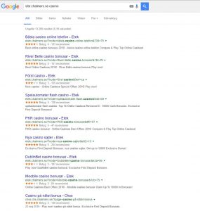 Resultaten i google för chalmers