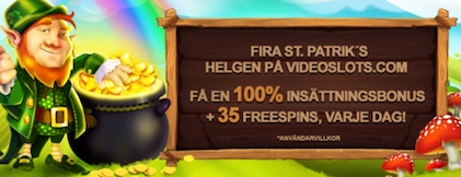 Fira Saint Patrick's Day med Videoslots pysslingar